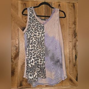 HEIMISH USA Black and White Asymmetrical Sleeveless Tank Top